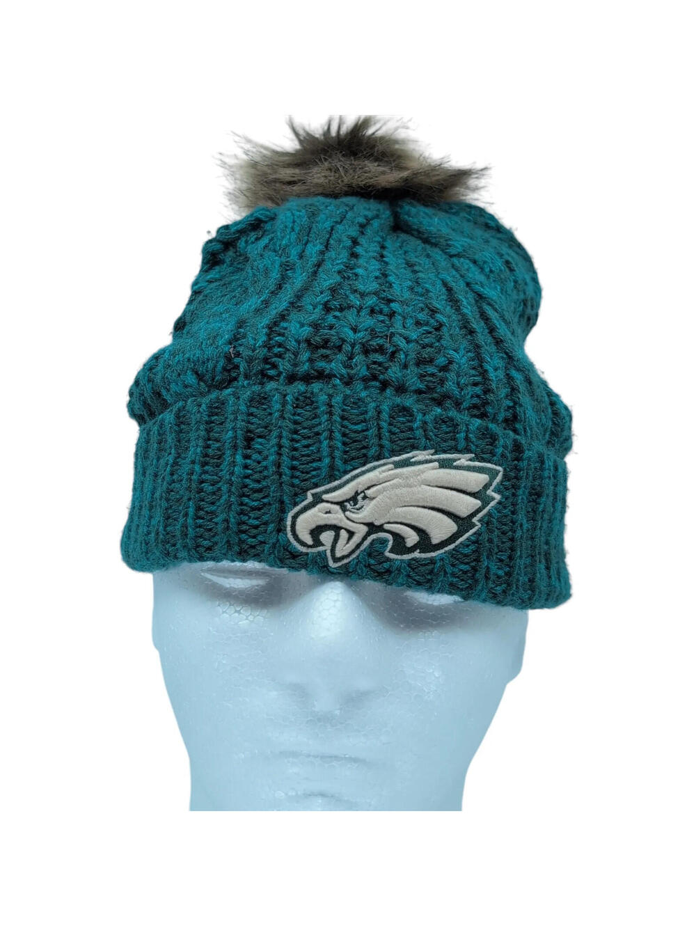 Philadelphia Eagles Hat Beanie Womens One Size Knit Green NFL Football '47 Pom